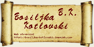 Bosiljka Kotlovski vizit kartica